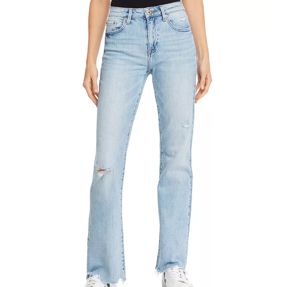 revolve pistola drew mid rise vintage flare women’s 27 distressed frayed jeans‎